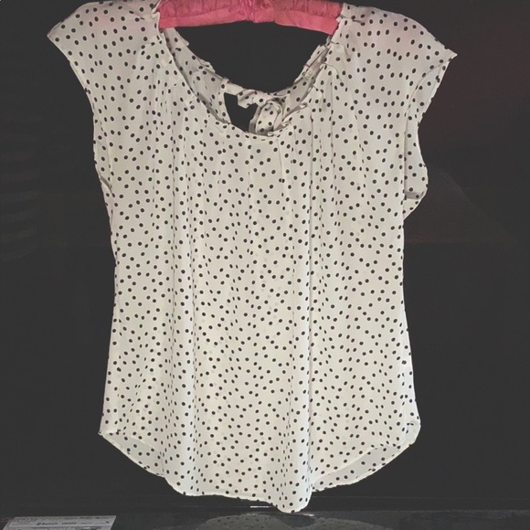 LC Lauren Conrad Tops - Lauren Conrad | White Black Polka Dot | Blouse